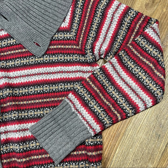 Eddie Bauer Fair Isle Wool Angora Blend Womens Sweater Button Front Cowl Neck XL - Picture 4 of 11